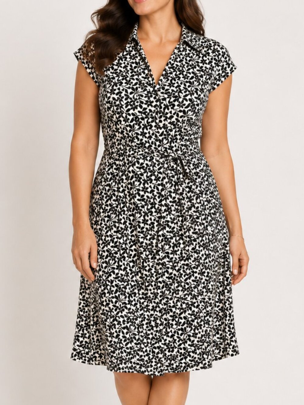 Banana Republic Cap Sleeve Floral Midi Dress